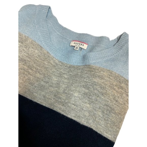 Andree By Unit Plus‎ Size 2X Color Block Long Sleeve Sweater - Picture 1 of 6